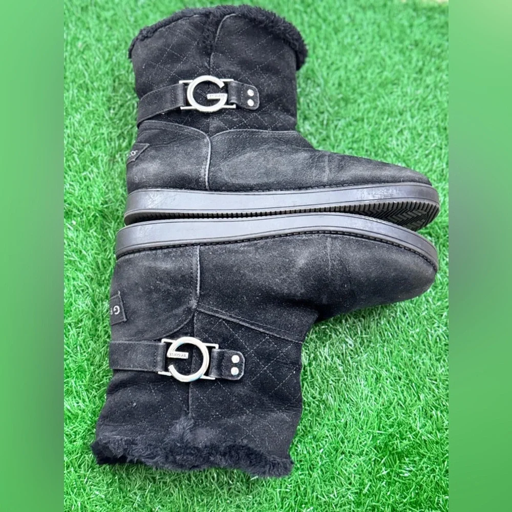 G by guess Women's Black Fur-Lined‎ Boots size 8.5
